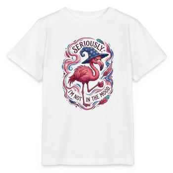 Böser Flamingo-Zauberer Retro-Magier - Stanley/Stella Kinder T-Shirt MINI CREATOR  - Weiß - Vorne - Maike (125cm)