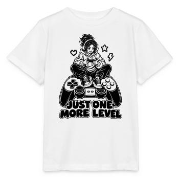 Nur noch ein Level – Gamer auf einem riesigen Controller - Stanley/Stella Kinder T-Shirt MINI CREATOR  - Weiß - Vorne - Maike (125cm)