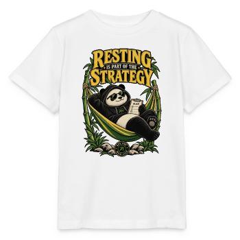 RobVibe Wild Club – Panda-Strategie - Stanley/Stella Kinder T-Shirt MINI CREATOR  - Weiß - Vorne - Maike (125cm)