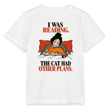 Ich habe gelesen: Die Katze hatte andere Pläne - Stanley/Stella Kinder T-Shirt MINI CREATOR  - Weiß - Vorne - Maike (125cm)