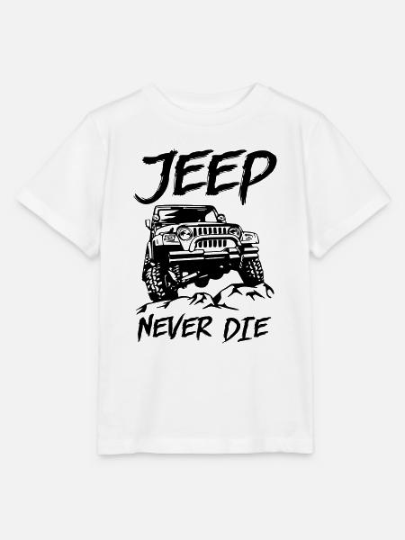 Jeep Never Die - Stanley/Stella Kinder T-Shirt MINI CREATOR  - Weiß