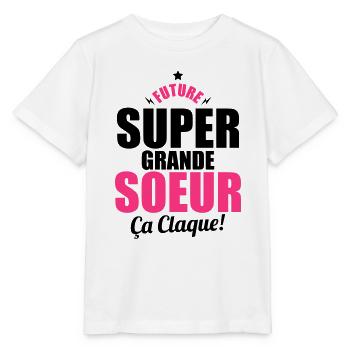 future super grande soeur ça claque - T-shirt bio MINI CREATOR Stanley/Stella Enfant - blanc - Devant - Maike (125cm)