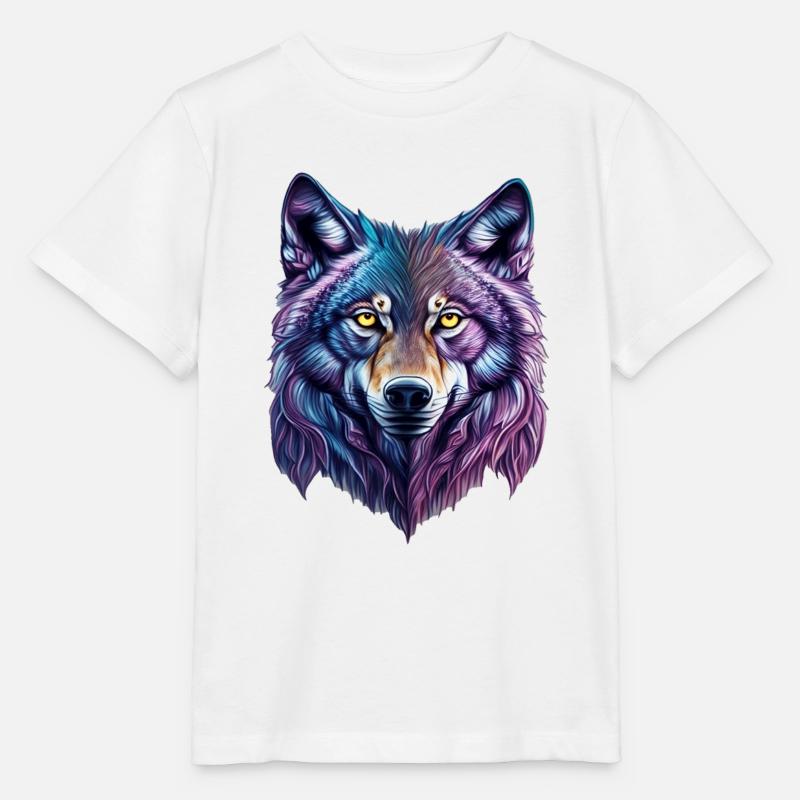 Wolf Splash - Stanley/Stella Kinder T-Shirt MINI CREATOR  - Weiß