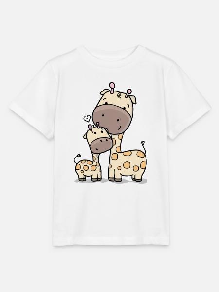 Giraffe mit Baby Giraffe - Stanley/Stella Kinder T-Shirt MINI CREATOR  - Weiß