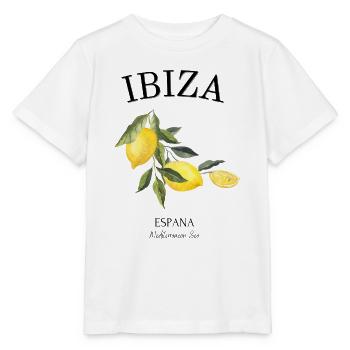 Ibiza - Espagne - Mer Méditerranée - Souvenir - T-shirt bio MINI CREATOR Stanley/Stella Enfant - blanc - Devant - Maike (125cm)