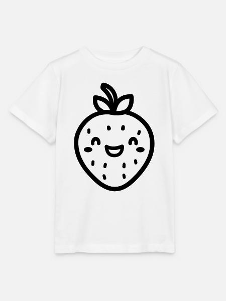Erdbeere - Stanley/Stella Kinder T-Shirt MINI CREATOR - Weiß