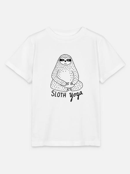 Sloth Yoga - Stanley/Stella Kinder T-Shirt MINI CREATOR  - Weiß