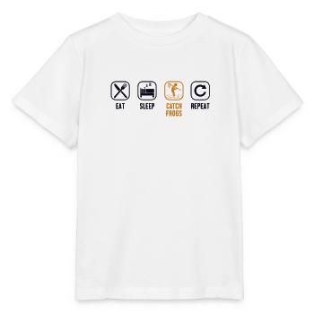 Eat Sleep Catch Frogs Repeat Toad Tadpole - Stanley/Stella MINI CREATOR Kids’ T-Shirt - white - Front - Maike (125cm)