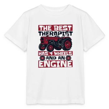 The Best Therapist Has 4 Wheels Bauer Biobauer - Stanley/Stella MINI CREATOR Kids’ T-Shirt - white - Front - Maike (125cm)