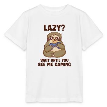 Warte, bis du mich beim Spielen mit brauner Kehle siehst - Stanley/Stella Kinder T-Shirt MINI CREATOR  - Weiß - Vorne - Maike (125cm)