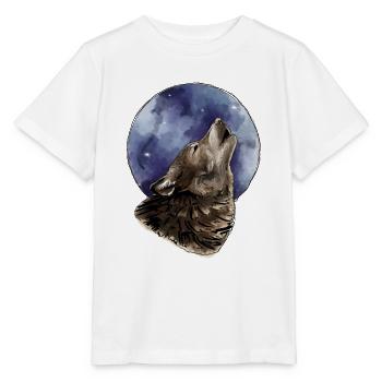 Loup et lune - T-shirt bio MINI CREATOR Stanley/Stella Enfant - blanc - Devant - Maike (125cm)