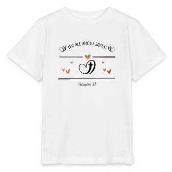 Christian Design, tout tourne autour de Jésus - T-shirt bio MINI CREATOR Stanley/Stella Enfant - blanc - Devant - Maike (125cm)