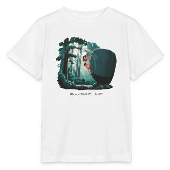 Bouldering is My Therapy – Klettern in der Natur - Stanley/Stella Kinder T-Shirt MINI CREATOR  - Weiß - Vorne - Maike (125cm)