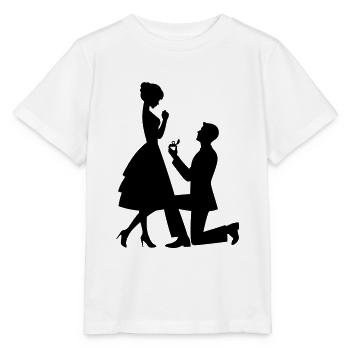 A man makes a marriage proposal - Stanley/Stella MINI CREATOR Kids’ T-Shirt - white - Front - Maike (125cm)