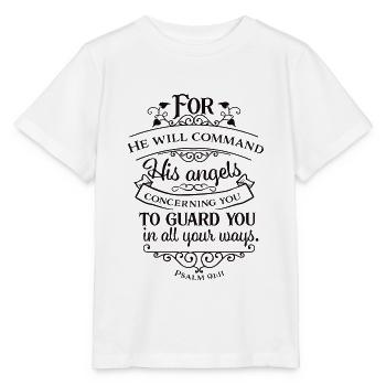 Jesus Klamotten - Bibelvers Psalm 91,11 Geschenk - Stanley/Stella Kinder T-Shirt MINI CREATOR  - Weiß - Vorne - Maike (125cm)