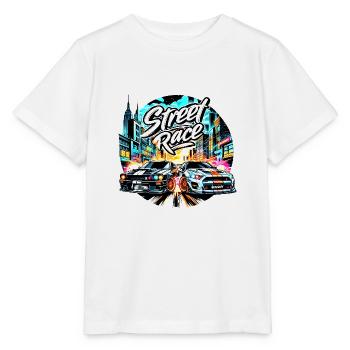 Street Race Road Racing Car Cars - raffstaff ® - Stanley/Stella MINI CREATOR Kids’ T-Shirt - white - Front - Maike (125cm)