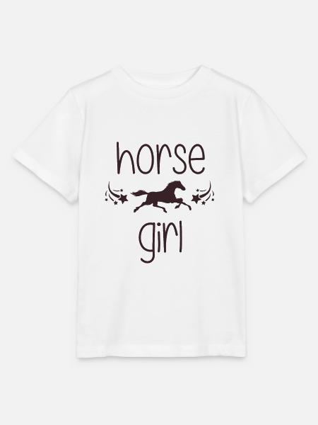 Paardenmeisje - Stanley/Stella Kinder-T-shirt MINI CREATOR - wit