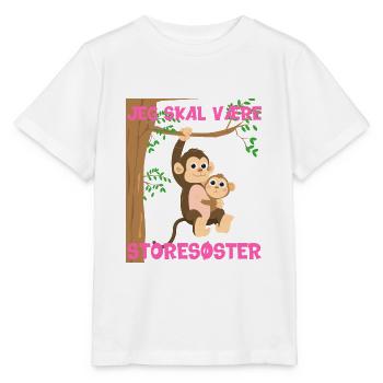 Jeg skal være storesøster lille abe gave fødsel - Stanley/Stella T-shirt MINI CREATOR til børn - hvid - Foran - Maike (125cm)