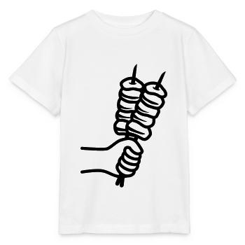 Spieß grill Icon - Stanley/Stella Kinder T-Shirt MINI CREATOR  - Weiß - Vorne - Maike (125cm)