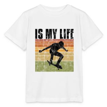 Skate is my life Skateboard Skateboarding Gift - Stanley/Stella MINI CREATOR Kids’ T-Shirt - white - Front - Maike (125cm)