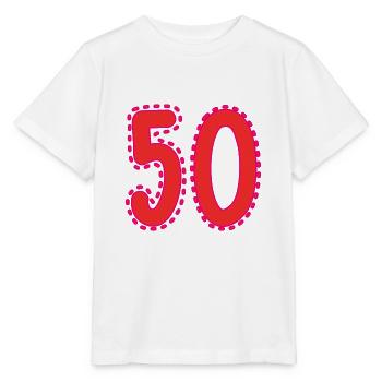 50. 50 JAHRE. 50-JÄHRIGES JUBILÄUM. 50-JÄHRIGES JUBILÄUM. - Stanley/Stella Kinder T-Shirt MINI CREATOR  - Weiß - Vorne - Maike (125cm)