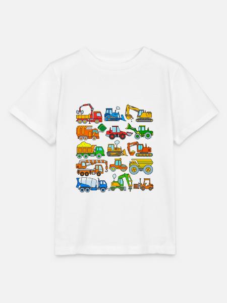 LKW Bagger Bulldozer Baustelle Baufahrzeug Kinder - Stanley/Stella Kinder T-Shirt MINI CREATOR  - Weiß