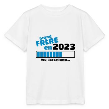 grand frere en 2023 veuillez patienter - T-shirt bio MINI CREATOR Stanley/Stella Enfant - blanc - Devant - Maike (125cm)