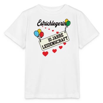 Estrichlegerin Jubiläum 10 Jahre 10. jähriges Jubi - Stanley/Stella Kinder T-Shirt MINI CREATOR  - Weiß - Vorne - Maike (125cm)