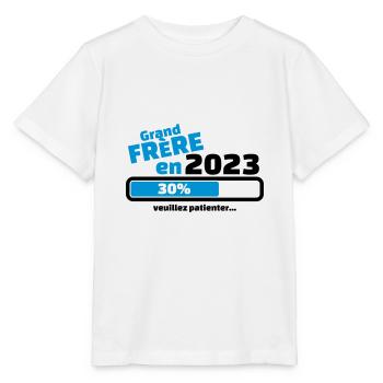 grand frere en 2023 veuillez patienter - T-shirt bio MINI CREATOR Stanley/Stella Enfant - blanc - Devant - Maike (125cm)