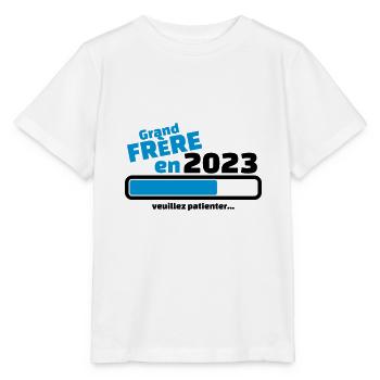 grand frere en 2023 veuillez patienter - T-shirt bio MINI CREATOR Stanley/Stella Enfant - blanc - Devant - Maike (125cm)