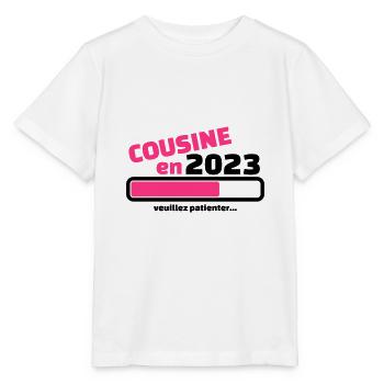 cousine en 2023 veuillez patienter - T-shirt bio MINI CREATOR Stanley/Stella Enfant - blanc - Devant - Maike (125cm)