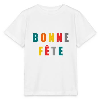 BONNE FÊTE. FÊTE DES MÈRES. FÊTE DES PÈRES. FÊTE - T-shirt bio MINI CREATOR Stanley/Stella Enfant - blanc - Devant - Maike (125cm)