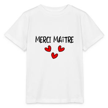 MAÎTRE. MAITRE. MERCI. MERCI MAÎTRE. MAITRE - T-shirt bio MINI CREATOR Stanley/Stella Enfant - blanc - Devant - Maike (125cm)