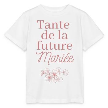 Tante future Mariée. EVJF Team future mariée  - T-shirt bio MINI CREATOR Stanley/Stella Enfant - blanc - Devant - Maike (125cm)