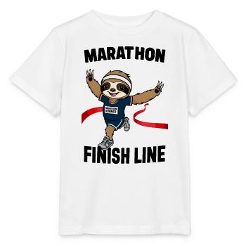 Faultier Marathonläufer - Stanley/Stella Kinder T-Shirt MINI CREATOR  - Weiß - Vorne - Maike (125cm)