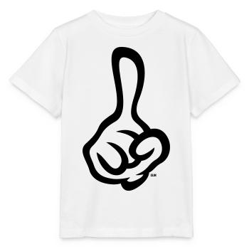 Raised index finger (finger / right hand / 1C) - Stanley/Stella MINI CREATOR Kids’ T-Shirt - white - Front - Maike (125cm)
