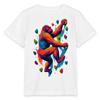 Bouldern Kletterkraft Gorilla Silberrücken stark - Stanley/Stella Kinder T-Shirt MINI CREATOR  - Weiß - Vorne - Maike (125cm)