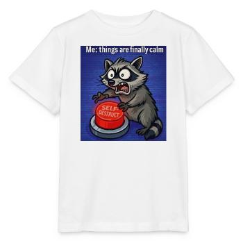Raccoon Self-Destruct Meme - Stanley/Stella MINI CREATOR Kids’ T-Shirt - white - Front - Maike (125cm)