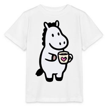 HerzHippo Kaffee Begleiter - Stanley/Stella Kinder T-Shirt MINI CREATOR  - Weiß - Vorne - Maike (125cm)