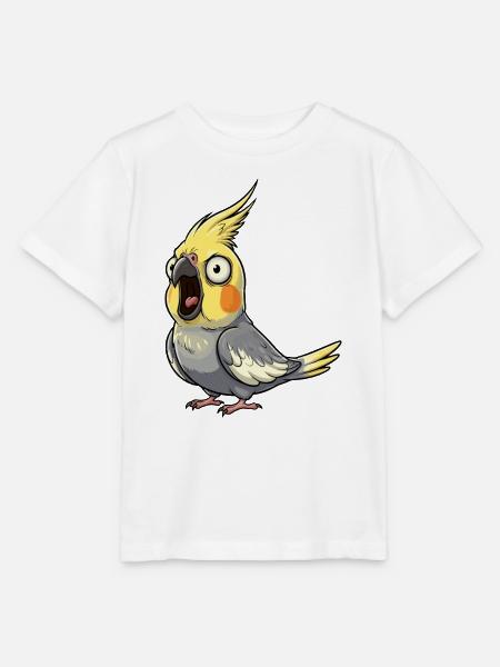 Gelber Cockatiel Aufruhr - Stanley/Stella Kinder T-Shirt MINI CREATOR  - Weiß