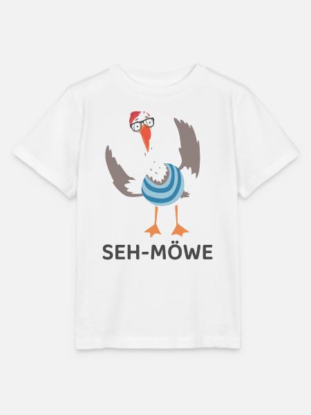 SEH-MÖWE – Lustige Möwe mit Brille Cartoon - Stanley/Stella Kinder T-Shirt MINI CREATOR - Weiß