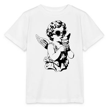 Cooler Cherub mit Sonnenbrille und Eis - Stanley/Stella Kinder T-Shirt MINI CREATOR  - Weiß - Vorne - Maike (125cm)