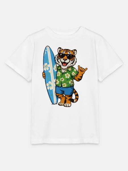Surftiger im Hawaii-Hemd - Stanley/Stella Kinder T-Shirt MINI CREATOR  - Weiß