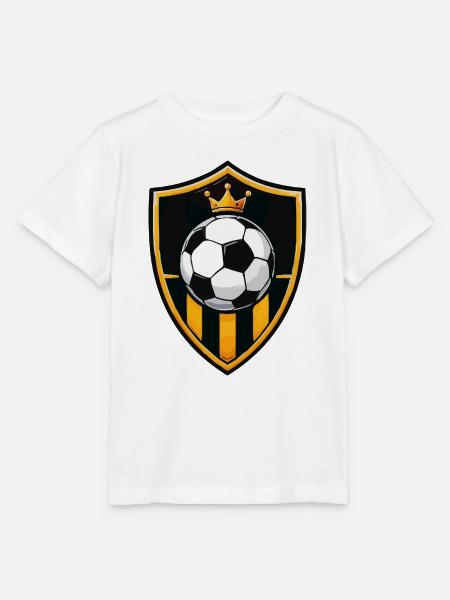 Königlicher Fußballschild mit Krone - Stanley/Stella Kinder T-Shirt MINI CREATOR  - Weiß