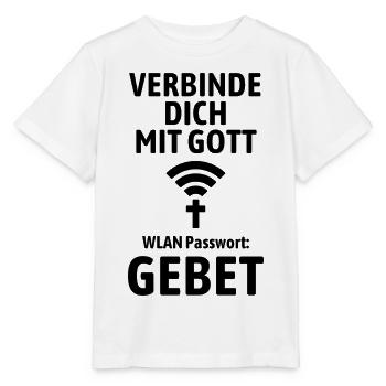 Verbinde dich mit Gott - Gebet WLAN - Stanley/Stella Kinder T-Shirt MINI CREATOR  - Weiß - Vorne - Maike (125cm)