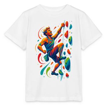 Bouldern Motivation: Kletterer Kunst Design - Stanley/Stella Kinder T-Shirt MINI CREATOR  - Weiß - Vorne - Maike (125cm)