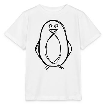 Pinguin handgezeichnet - Stanley/Stella Kinder T-Shirt MINI CREATOR  - Weiß - Vorne - Maike (125cm)