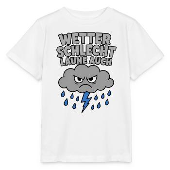 Wetter schlecht Laune auch – Mürrische Wolke Shirt - Stanley/Stella Kinder T-Shirt MINI CREATOR  - Weiß - Vorne - Maike (125cm)