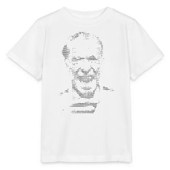 Charles Bukowski-Porträt ASCII - Stanley/Stella Kinder T-Shirt MINI CREATOR  - Weiß - Vorne - Maike (125cm)
