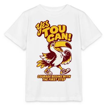 Yes You Can – Mutiger Tukan  - Stanley/Stella Kinder T-Shirt MINI CREATOR  - Weiß - Vorne - Maike (125cm)